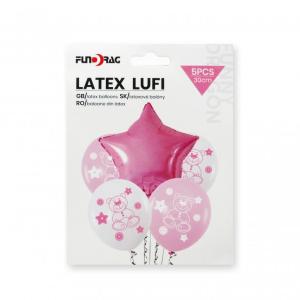 Lufi szett macis rózsaszín 5db 30cm