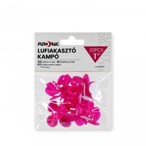 Lufiakasztó kampó öntapadós rózsaszín 20db 2cm