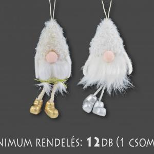 Manó fehér/arany/ezüst akkasztós 15cm 630568 2f