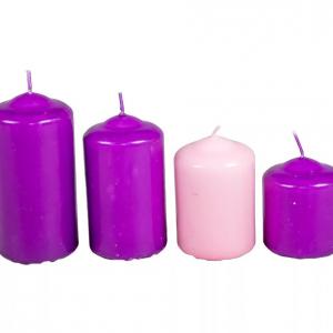 Mártott 50mm-es lépcsős gyertya lila-rózsaszín (csom ár)