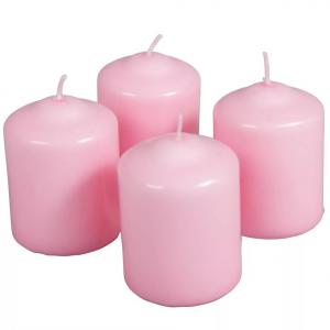 Mártott henger gyertya 60x80mm rózsaszín 1db