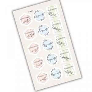 Matrica - Köszönettel pasztell matricák 15db/lap