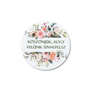 Matrica - köszönjük, hogy velünk ünnepelsz virágos 15db/lap