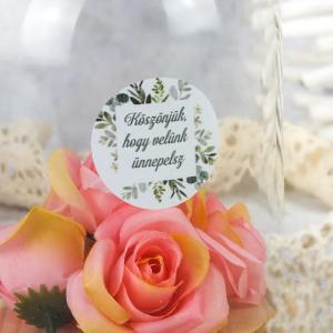 Matrica - köszönjük, hogy velünk ünnepelsz - zöld leveles 15db/lap