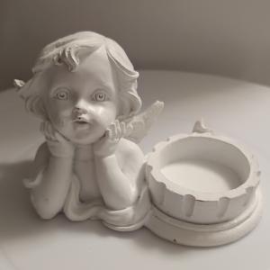 Mécsestartó angyalfelsőrész magasság 10 cm fehér