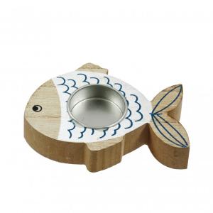 Mécsestartó halacska natúr/fehér 12x9cm