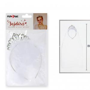Menyasszonyi fátyol tiara 80cm királynős