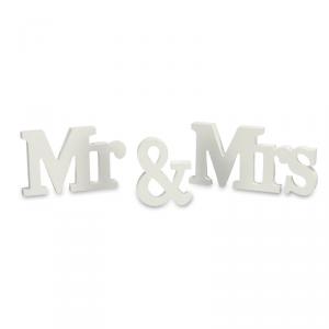Mr&Mrs; fa asztali felirat fehér