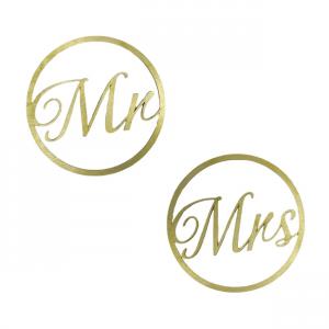 Mr&Mrs; karika szett színes zöld Átmérő: 24 cm, vastagság: 3mm