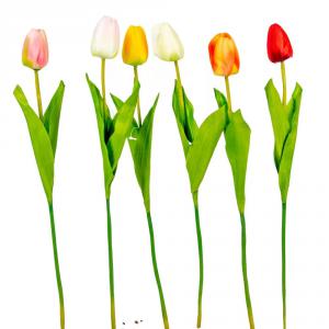 Mű tulipán szálas – M méret, 54 cm, mix színek