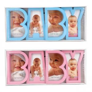 Műanyag BABY fotókeret 13x18cm kék vagy rózsaszín