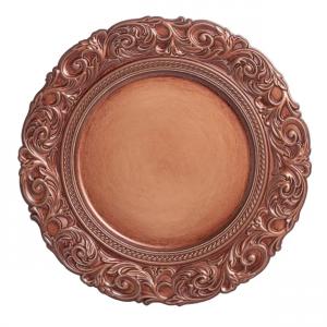 Műanyag tál inda szél - bronz szín 33cm