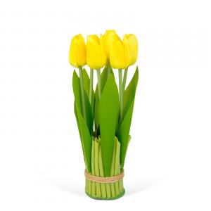 Műnövény dekoráció - tulipán - sárga - 26 x 6,5 cm