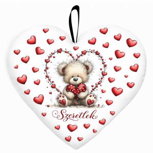 Nagy szív párna (45 cm) – Szeretlek | Macis szerelmes ajándék Valentin napra