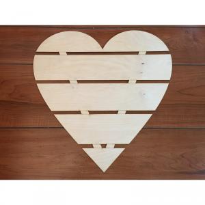 Natúr fa 5 rekeszes szív 50cm