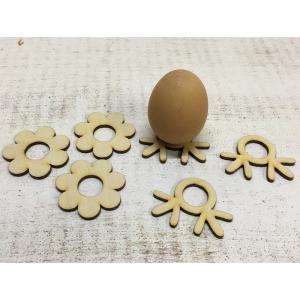 Natúr fa - Tojás "lábak" 5cm 3db és virágszirmok 3 db szett