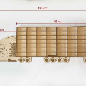Natur Kamion 2 pótkocsival - Kisautó Tároló Kamion - Ajándék gyerekeknek