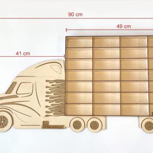 Natur Kamion egy pótkocsival - Kisautó Tároló Kamion - Ajándék gyerekeknek