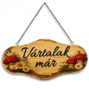 Natúr tábla láncos 25x12cm - gombás