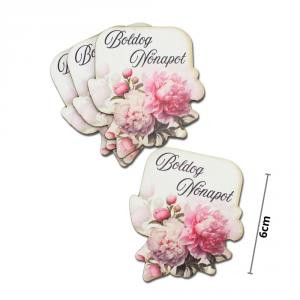 Nyomtatott dekorkarton - Boldog nőnapot virágos tábla - rózsaszín 1db