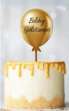 Nyomtatott dekorkarton - Boldog születésnapot lufi - arany 1db