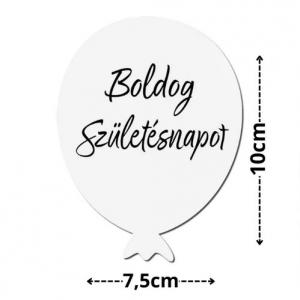 Nyomtatott dekorkarton - Boldog születésnapot lufi - fehér 3db/csomag
