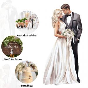 Nyomtatott dekorkarton - Házaspár tábla 1db/cs szőke