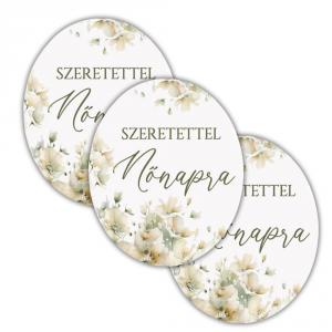 Nyomtatott dekorkarton - Nőnapi ovál tábla - pasztell barack 1db