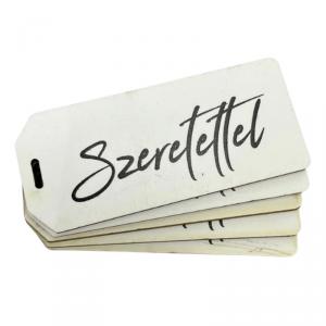 Nyomtatott dekorkarton - Szeretettel biléta fehér 1db