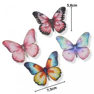 Nyomtatott dekorkarton - Színes pillangók 4db