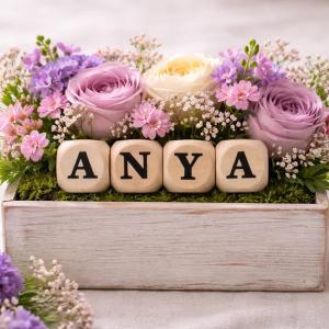 Nyomtatott fa dobókocka natúr - ANYA felirattal 2szett/csomag