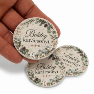 Nyomtatott fa tábla - Boldog karácsonyt tábla 3db/csomag