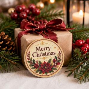 Nyomtatott fa tábla - Merry Christmas tábla 3db/csomag