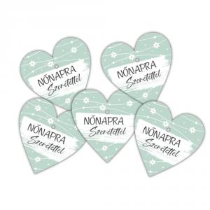 Nyomtatott fa tábla - Nőnapra - menta 4cm 1db
