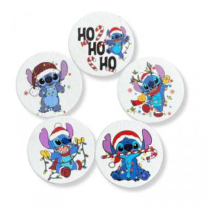 Nyomtatott fa tábla - Stitch karácsonyi szett 5db/csomag