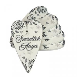 Nyomtatott fa tábla -Szeretlek anya szív 6cm 1db