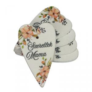 Nyomtatott fa tábla -Szeretlek mama szív 6cm 1db