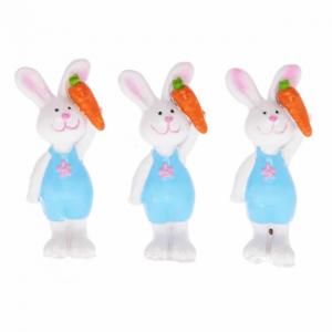 Nyúl figura répával 6x2,5cm kék 3db/cs