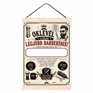Oklevél A Világ Legjobb Barberének - Ajándék Barbernek, Férfi Fodrásznak