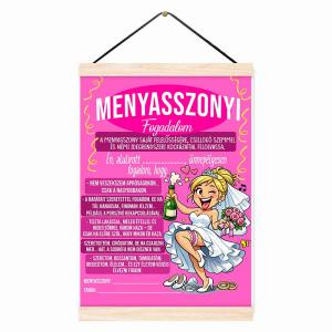 Oklevél - Menyasszonyi Fogadalom - Lánybúcsú Fogadalom, Oklevél - Vicces Ajándék Lánybúcsúra