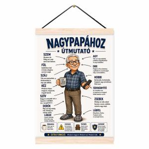 Oklevél - Nagypapához Útmutató - Vicces Ajándék Nagypapának