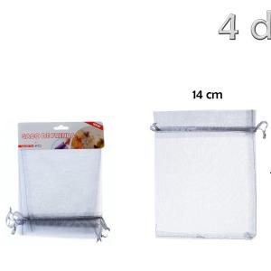 Organza tasak ezüst 4db 14x17cm 215784