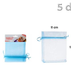 Organza tasak világoskék 5db 11x13cm 215715