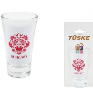 Pálinkás pohár Hungary népi motívum 9cm