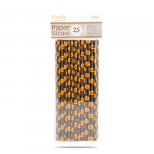 Papír szívószál - halloween - 197 x 6 mm - 25 db / csomag
