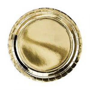 Papír tányér arany d23cm  6db/cs