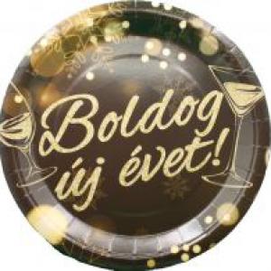 Papír tányér Boldog új évet 23 cm 8 db/cs