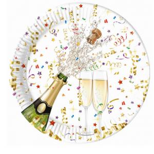 Papír tányér - pezsgõs, d23, 8 db/cs