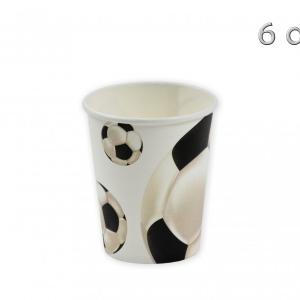 Papírpohár focis fekete/fehér 6db 2dl