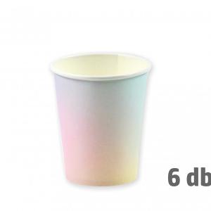 Papírpohár lila zöld szivárványos 6db 250ml